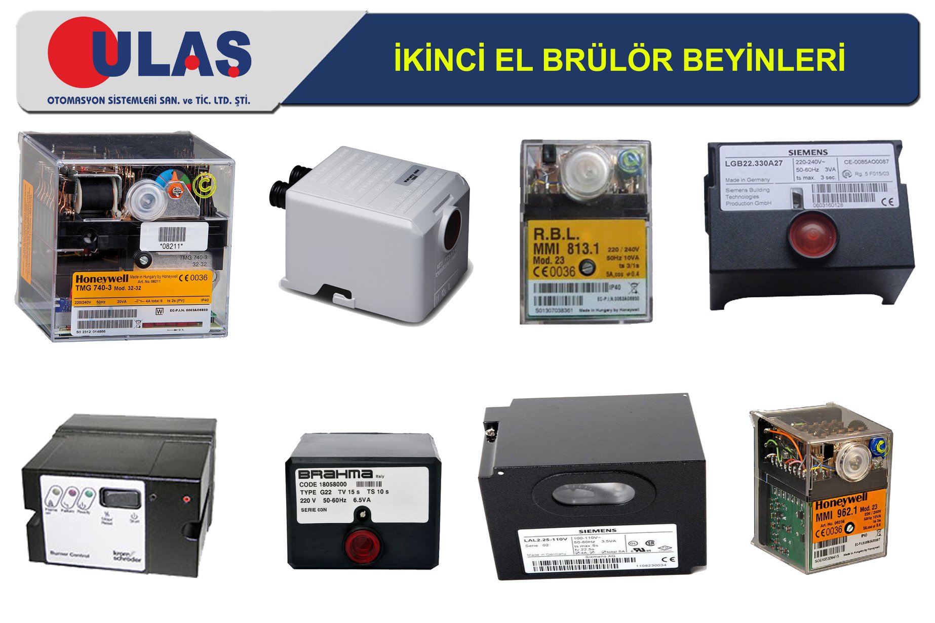 İkinci El Brülör Beyni, Brülör Pompası, 2. El Multiblok, Brülör Servomotoru - Ulaş Otomasyon