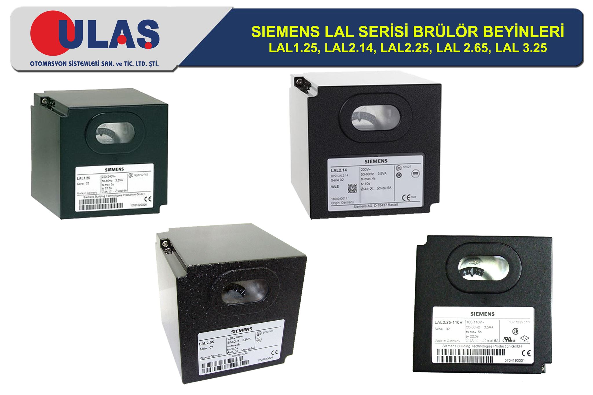 Siemens Lal1.25 Siemens Lal2.14 Brülör Beyni Otomatiği Tamir ve Satışı - Ulaş Otomasyon